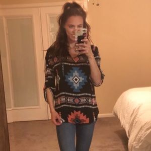 Aztec print blouse